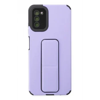 Mey İthalat®  Samsung Galaxy A03S Kılıf Mega Standlı Silikon - Lila