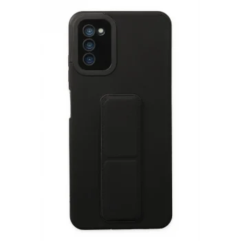 Mey İthalat®  Samsung Galaxy A03S Kılıf Mega Standlı Silikon - Siyah