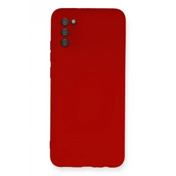 Mey İthalat®  Samsung Galaxy A03S Kılıf Nano içi Kadife Silikon - Kırmızı