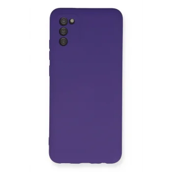 Mey İthalat®  Samsung Galaxy A03S Kılıf Nano içi Kadife Silikon - Mor