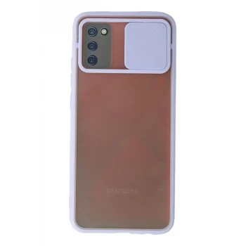 Mey İthalat®  Samsung Galaxy A03S Kılıf Palm Buzlu Kamera Sürgülü Silikon - Lila
