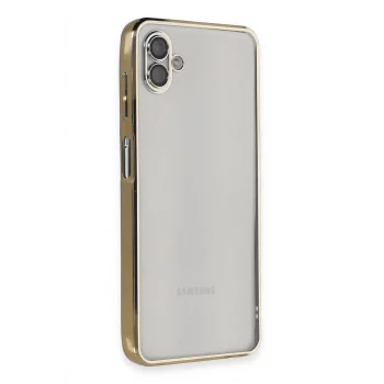 Mey İthalat®  Samsung Galaxy A04 Kılıf  Lensli Silikon - Gold