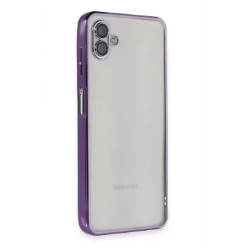 Mey İthalat®  Samsung Galaxy A04 Kılıf  Lensli Silikon - Mor