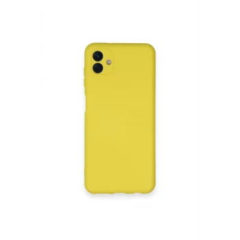 Mey İthalat®  Samsung Galaxy A04 Kılıf Nano içi Kadife Silikon - Sarı