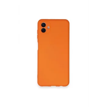 Mey İthalat®  Samsung Galaxy A04 Kılıf Nano içi Kadife Silikon - Turuncu