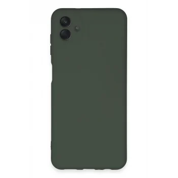 Mey İthalat®  Samsung Galaxy A04E Kılıf Nano içi Kadife Silikon - Koyu Yeşil