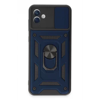Mey İthalat®  Samsung Galaxy A04E Kılıf Pars Lens Yüzüklü Silikon - Lacivert