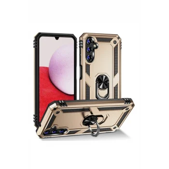 Mey İthalat®  Samsung Galaxy A04S Kılıf Sofya Yüzüklü Silikon Kapak - Gold