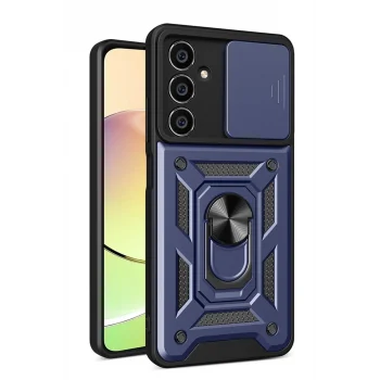 Mey İthalat®  Samsung Galaxy A05 Kılıf Pars Lens Yüzüklü Silikon - Lacivert