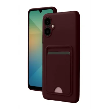 Mey İthalat®  Samsung Galaxy A07 4G Kelvin Kartvizitli Silikon - Bordo