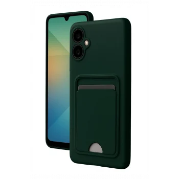 Mey İthalat®  Samsung Galaxy A07 4G Kelvin Kartvizitli Silikon - Koyu Yeşil