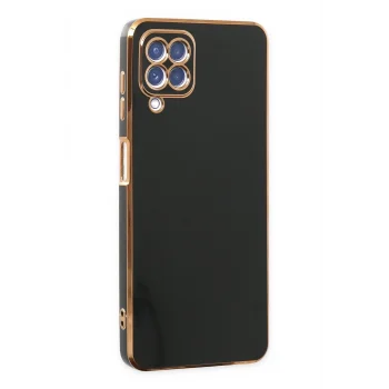 Mey İthalat®  Samsung Galaxy A12 Kılıf Volet Silikon - Siyah