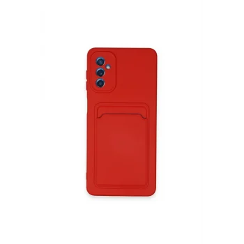 Mey İthalat®  Samsung Galaxy A14 4G Kılıf Kelvin Kartvizitli Silikon - Kırmızı