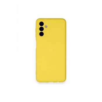 Mey İthalat®  Samsung Galaxy A14 4G Kılıf Nano içi Kadife Silikon - Sarı
