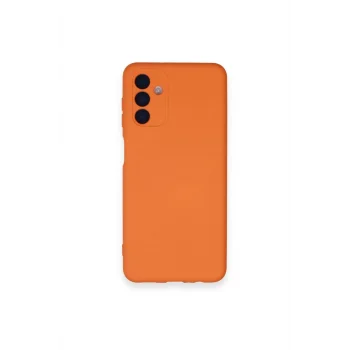 Mey İthalat®  Samsung Galaxy A14 4G Kılıf Nano içi Kadife Silikon - Turuncu