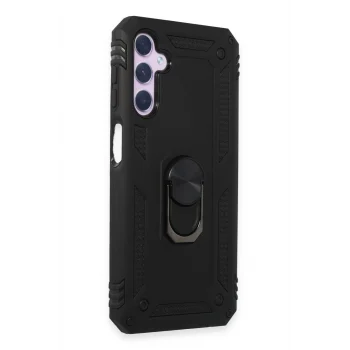 Mey İthalat®  Samsung Galaxy A14 4G Kılıf Sofya Yüzüklü Silikon Kapak - Siyah