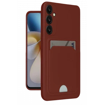 Mey İthalat®  Samsung Galaxy A16 5G Kılıf Kelvin Kartvizitli Silikon - Bordo