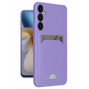 Mey İthalat®  Samsung Galaxy A16 5G Kılıf Kelvin Kartvizitli Silikon - Lila