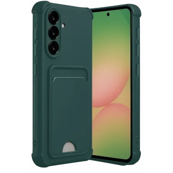 Mey İthalat®  Samsung Galaxy A17 5G Kelvin Kartvizitli Silikon - Koyu Yeşil