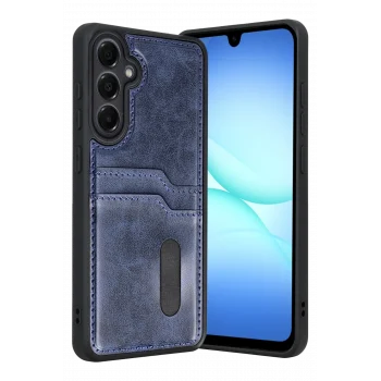 Mey İthalat®  Samsung Galaxy A17 5G Sara Kartvizitli Deri Kılıf - Lacivert