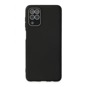 Mey İthalat®  Samsung Galaxy A22 Kılıf Lansman Glass Kapak - Siyah
