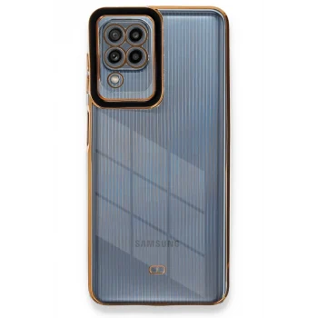 Mey İthalat®  Samsung Galaxy A22 Kılıf Liva Lens Silikon - Siyah