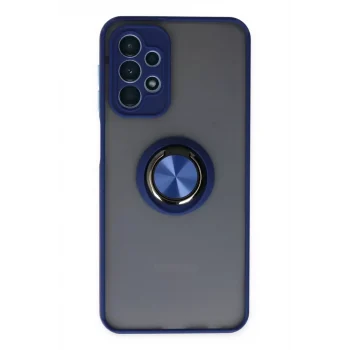 Mey İthalat®  Samsung Galaxy A23 4G Kılıf Montreal Yüzüklü Silikon Kapak - Lacivert