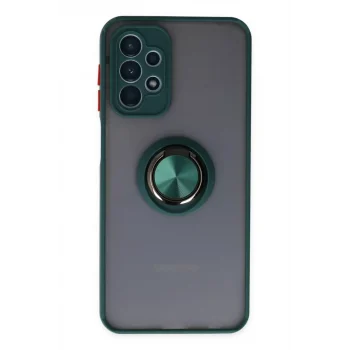 Mey İthalat®  Samsung Galaxy A23 4G Kılıf Montreal Yüzüklü Silikon Kapak - Yeşil