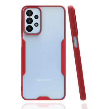 Mey İthalat®  Samsung Galaxy A23 4G Kılıf Platin Silikon - Kırmızı