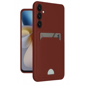 Mey İthalat®  Samsung Galaxy A26 Kılıf Kelvin Kartvizitli Silikon - Bordo