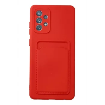 Mey İthalat®  Samsung Galaxy A32 Kılıf Kelvin Kartvizitli Silikon - Kırmızı