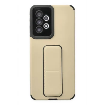 Mey İthalat®  Samsung Galaxy A33 5G Kılıf Mega Standlı Silikon - Gold