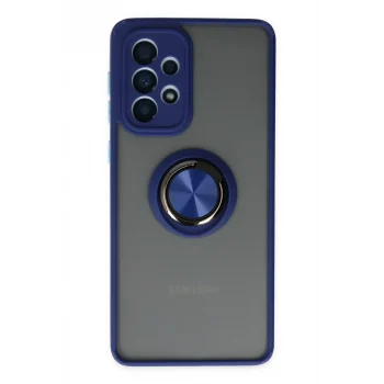 Mey İthalat®  Samsung Galaxy A33 5G Kılıf Montreal Yüzüklü Silikon Kapak - Lacivert