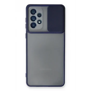 Mey İthalat®  Samsung Galaxy A33 5G Kılıf Palm Buzlu Kamera Sürgülü Silikon - Lacivert
