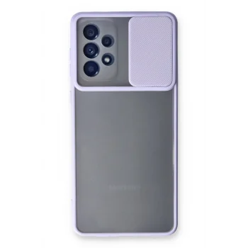 Mey İthalat®  Samsung Galaxy A33 5G Kılıf Palm Buzlu Kamera Sürgülü Silikon - Lila