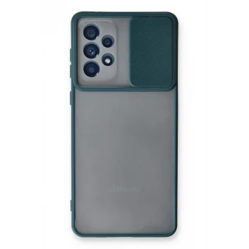 Mey İthalat®  Samsung Galaxy A33 5G Kılıf Palm Buzlu Kamera Sürgülü Silikon - Yeşil