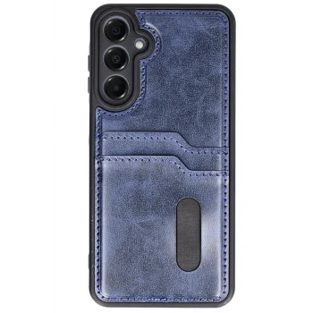 Mey İthalat®  Samsung Galaxy A35 5G Kılıf Sara Kartvizitli Deri Kılıf - Lacivert