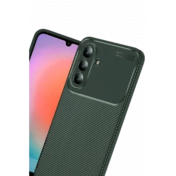 Mey İthalat®  Samsung Galaxy A37 5G Auto Focus Karbon Kapak - Koyu Yeşil