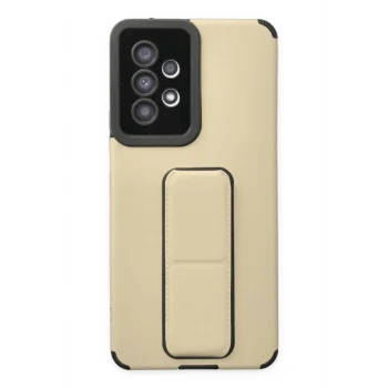 Mey İthalat®  Samsung Galaxy A53 5G Kılıf Mega Standlı Silikon - Gold
