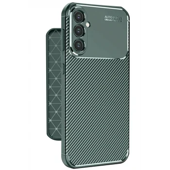 Mey İthalat®  Samsung Galaxy A56 Kılıf Auto Focus Karbon Kapak - Koyu Yeşil