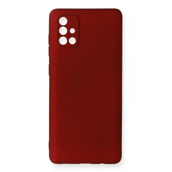 Mey İthalat®  Samsung Galaxy A71 Kılıf First Silikon - Bordo