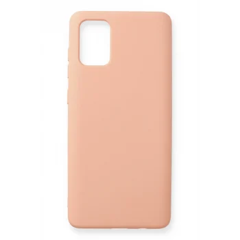 Mey İthalat®  Samsung Galaxy A71 Kılıf Nano içi Kadife Silikon - Pudra