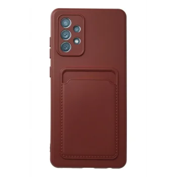 Mey İthalat®  Samsung Galaxy A72 Kılıf Kelvin Kartvizitli Silikon - Bordo