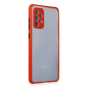 Mey İthalat®  Samsung Galaxy A72 Kılıf Miami Şeffaf Silikon - Kırmızı