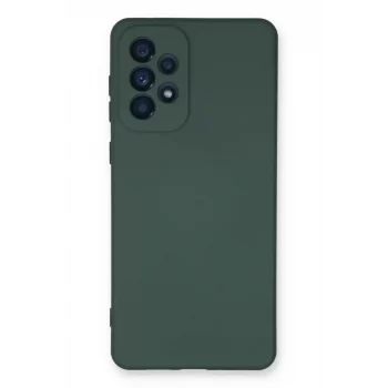 Mey İthalat®  Samsung Galaxy A73 5G Kılıf Nano içi Kadife Silikon - Koyu Yeşil