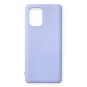 Mey İthalat®  Samsung Galaxy A91 / S10 Lite Kılıf Nano içi Kadife Silikon - Lila