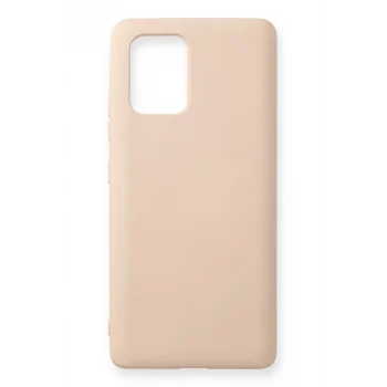 Mey İthalat®  Samsung Galaxy A91 / S10 Lite Kılıf Nano içi Kadife Silikon - Pudra