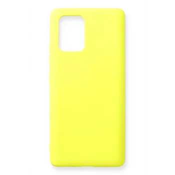 Mey İthalat®  Samsung Galaxy A91 / S10 Lite Kılıf Nano içi Kadife Silikon - Sarı