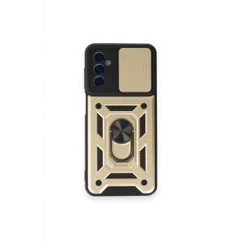 Mey İthalat®  Samsung Galaxy M14 5G Kılıf Pars Lens Yüzüklü Silikon - Gold