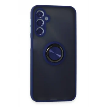Mey İthalat®  Samsung Galaxy M34 5G Kılıf Montreal Yüzüklü Silikon Kapak - Lacivert